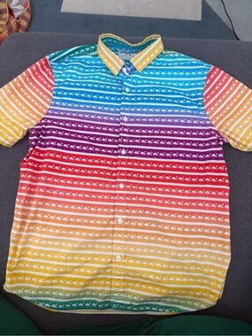 chubbies Multicolor Rainbow Stripe Button-Down Shirt